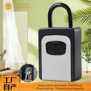 Mehanički kutija za ključeve s kukom, model XL-901-2, materijal cink legura + aluminijska legura, debljina brave štange 10 mm, raspon štanga 40 mm, za gradilišta, vrata, pansione i dekorativne tvrtke