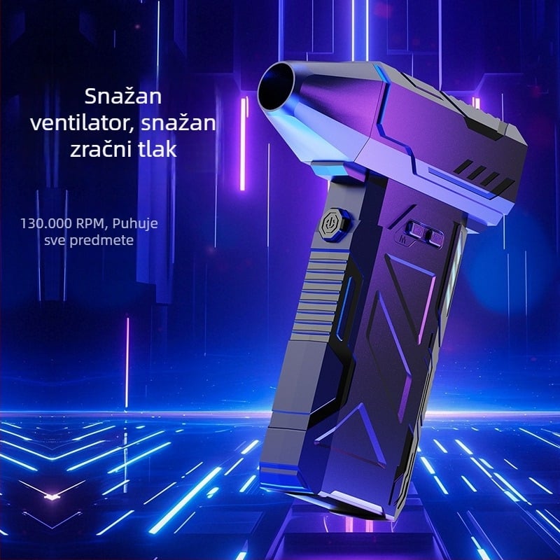 Ručni uređaj za puhanje i usisavanje za kampiranje — dvostruka namjena, 5V/2A, 150W, usisavanje 10000Pa, bežično punjenje, nafukljiv