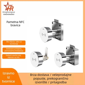 Xing Hongrui PFC Induction Lock – aluminijska sklopka ormarić za teretanu i joga studiju – 3-u-1: lozinka, čitač kartice i elektronički senzor; pogodan za drveni i metalni namještaj; moderni minimalistički dizajn