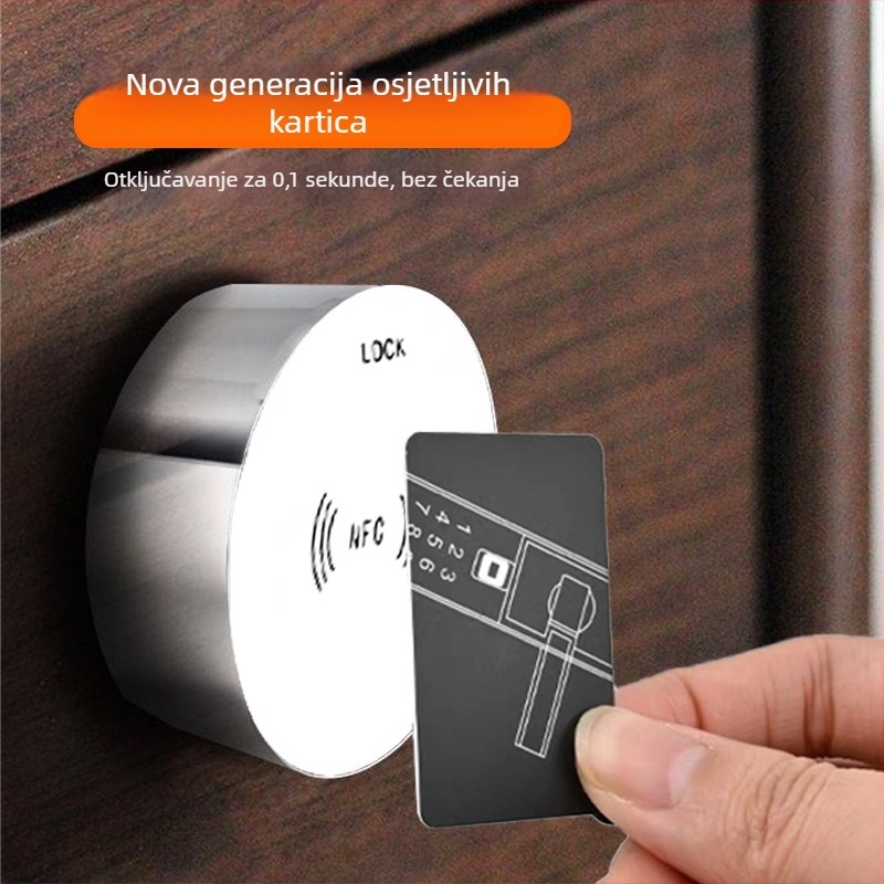 Xing Hongrui PFC Induction Lock – aluminijska sklopka ormarić za teretanu i joga studiju – 3-u-1: lozinka, čitač kartice i elektronički senzor; pogodan za drveni i metalni namještaj; moderni minimalistički dizajn
