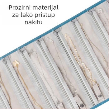 Putna torba za nakit – platnena, s prugastim uzorkom (model STP10202, ležerni stil, mekana konstrukcija)