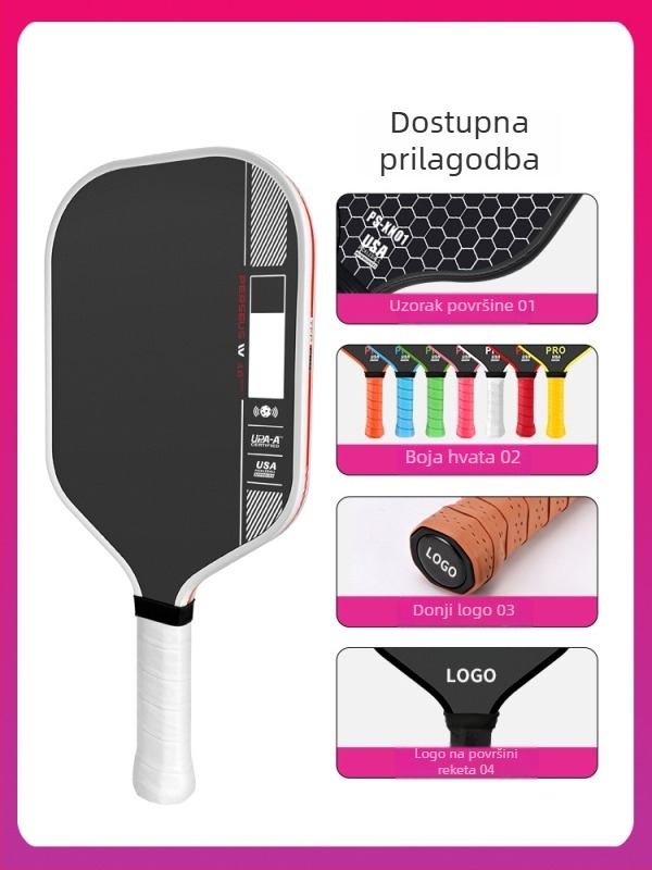 Dječja pickleball palica od karbonskih vlakana T700, Holi Sports GEN4, 220 g