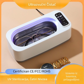 Ultrazvučni čistilac za naočale, ortodontske aparatiće, kontaktne leće i nakit, potpuno automatski ultrazvučni čistač • Rad: mehanički • Donja ploča: 304 nehrđajućeg čelika • Napajanje: AC • Regulacija temperature: 3 razine • Napon: 12V