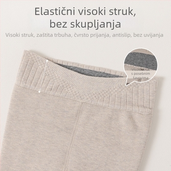 Djevojačke tajice s fleece podstavom, tople, dužine do gležnja, visokim pojasom, zima, 85% poliester