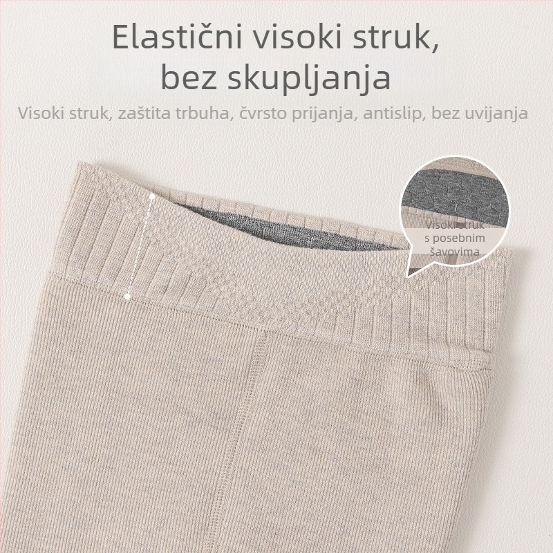 Djevojačke tajice s fleece podstavom, tople, dužine do gležnja, visokim pojasom, zima, 85% poliester