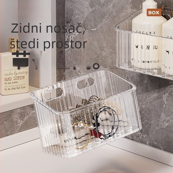 Zidni koš za pohranu kozmetike – plast, jednoslojni, nosivost 5–10 kg, moderan minimalistički dizajn