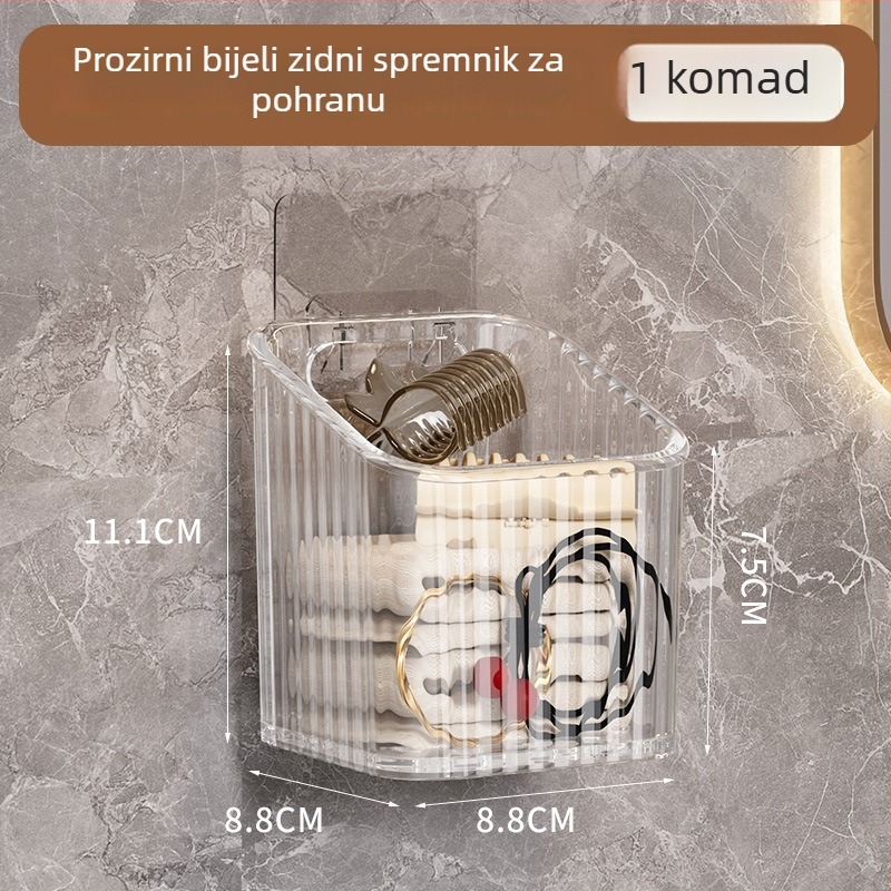 Zidni koš za pohranu kozmetike – plast, jednoslojni, nosivost 5–10 kg, moderan minimalistički dizajn