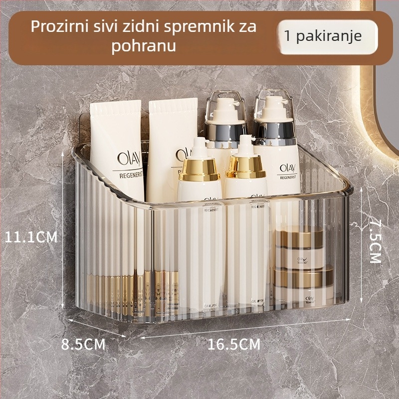 Zidni koš za pohranu kozmetike – plast, jednoslojni, nosivost 5–10 kg, moderan minimalistički dizajn