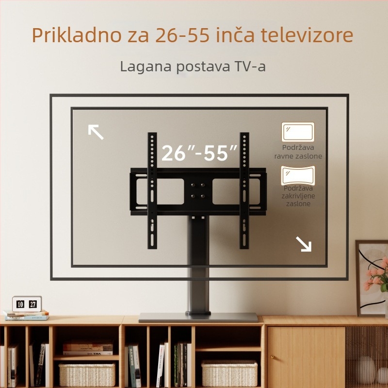 Univerzalni stalak za TV i zidni nosač, mehaničko upravljanje, željezni nosač, nosivost više od 15 kg