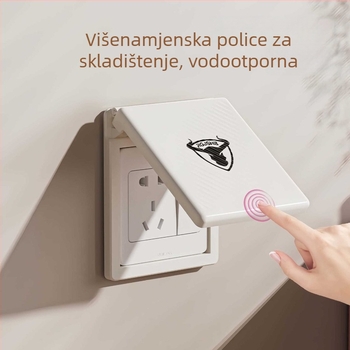 Zidni organizator utičnice tipa 86 | 1 razina, ABS, sklopiv, ljepljiva ugradnja, bez bušenja