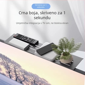 Stolni gornji stalak za TV/monitor — karbonsko čelični, bez bušenja, jednostavan modern dizajn, višenamjensko skladište za dnevni boravak, jednoslojni