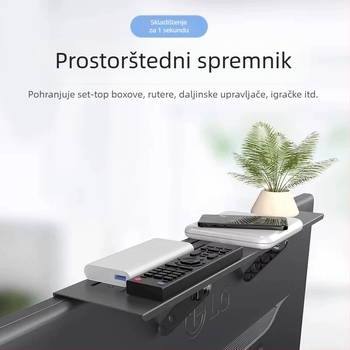 Stolni gornji stalak za TV/monitor — karbonsko čelični, bez bušenja, jednostavan modern dizajn, višenamjensko skladište za dnevni boravak, jednoslojni