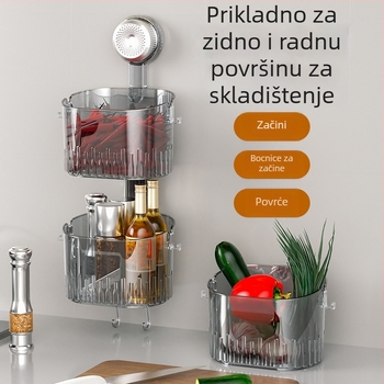 Xiangfei Sth08 PET Kuhinjska košarica za skladištenje luka, đumbira i češnjaka, zidna bez bušenja, moderni stil