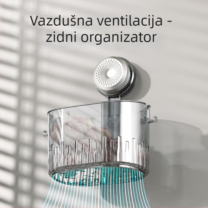 Xiangfei Sth08 PET Kuhinjska košarica za skladištenje luka, đumbira i češnjaka, zidna bez bušenja, moderni stil