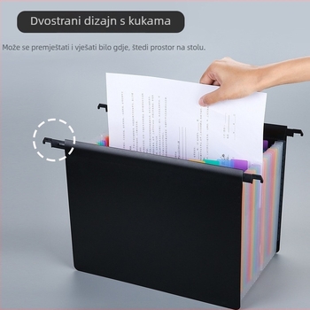 25-dijelna harmonikanska torba za dokumente, PP materijal, dvostruko viseća, tisak logotipa, prilagodljiva obrada