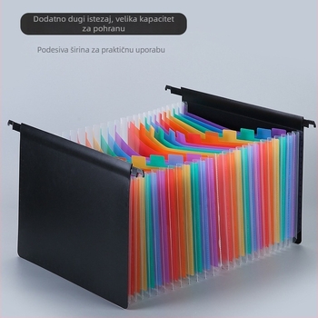 25-dijelna harmonikanska torba za dokumente, PP materijal, dvostruko viseća, tisak logotipa, prilagodljiva obrada