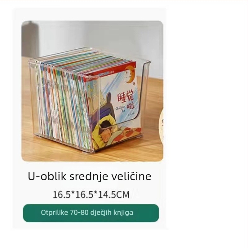 Desktop kutija za pohranu – kvadratni model; Materijal: PET plastika; Kapacitet: 18 L; Stil: moderna jednostavnost; Pogodno za knjige, časopise, školski pribor i mobilne uređaje