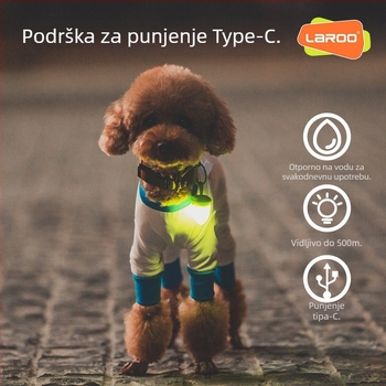 Noćna lampica za psa – silikon, punjiva LED, karikaturni stil, protiv gubitka