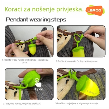 Noćna lampica za psa – silikon, punjiva LED, karikaturni stil, protiv gubitka