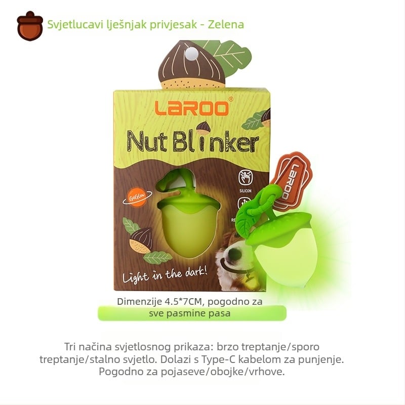 Noćna lampica za psa – silikon, punjiva LED, karikaturni stil, protiv gubitka