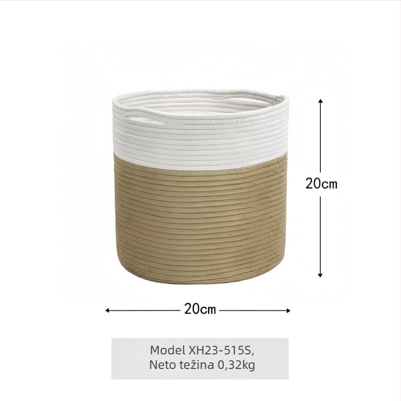 Košarica za skladištenje od pamukane užadi, sklopiva, moderni minimalistički dizajn, model XH23-515/516, pogodna za daljinski upravljač, kozmetiku/ukras, knjige i časopise, slušalice i odjeću