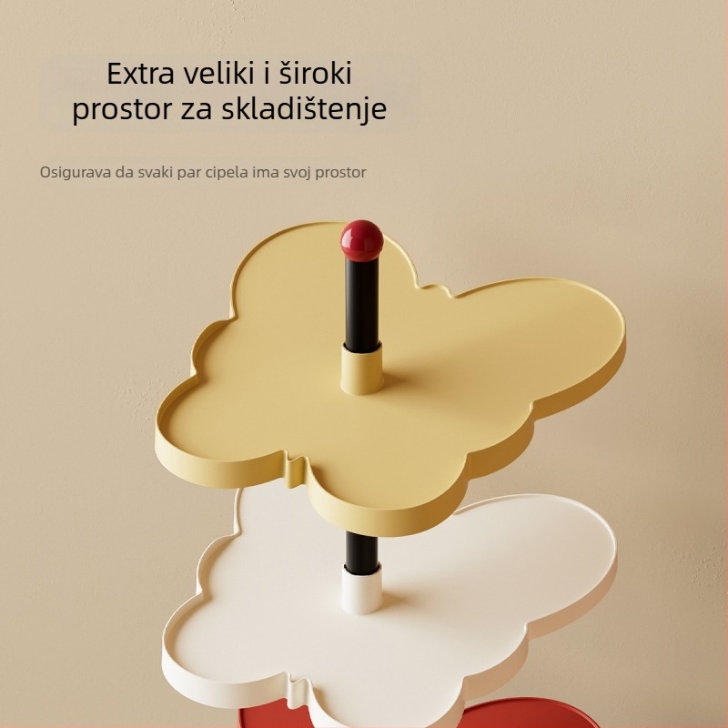 Podni stalak za cipele, 5 etaža, plastični materijal, moderni minimalistički stil, prenosiv i pokretan, za skladištenje u dnevnoj sobi