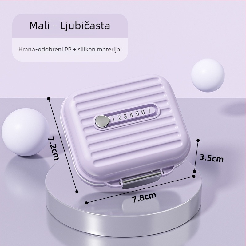 Prijenosna kutija za lijekove za 7 dana sa zatvorenim svjetlosnim pretincima (PP plastika, model MZ-A41215)