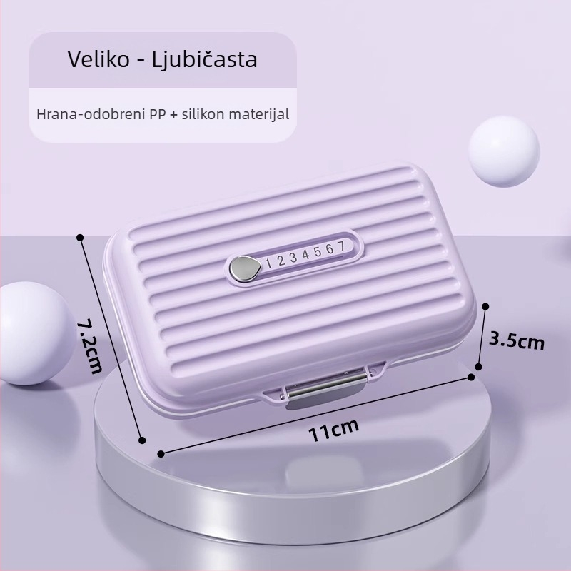 Prijenosna kutija za lijekove za 7 dana sa zatvorenim svjetlosnim pretincima (PP plastika, model MZ-A41215)