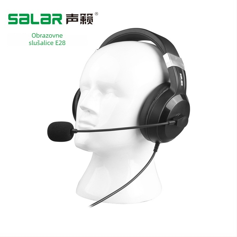 USB kabelske slušalice s ugrađenom zvučnom kartom i mikrofonom, 40 mm zvučnici, frekvencijski raspon 20 kHz, impedance 32 Ω, duljina kabla 2,7 m