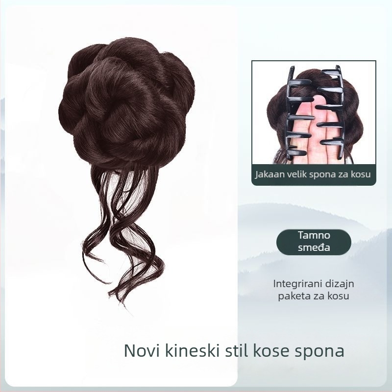 Perika s repom – potpuno ručno izrađena, žica otporna na visoke temperature, ne boji boje niti perm, prilagođena verzija (stil repa: čvrst)