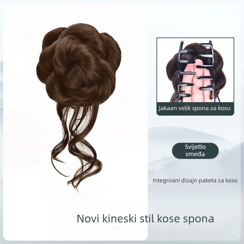 Perika s repom – potpuno ručno izrađena, žica otporna na visoke temperature, ne boji boje niti perm, prilagođena verzija (stil repa: čvrst)