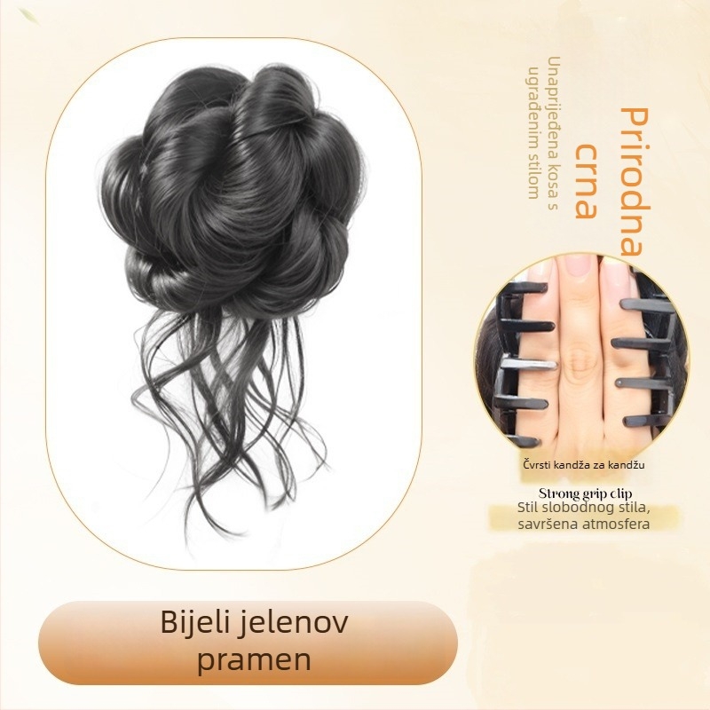 Perika s repom – potpuno ručno izrađena, žica otporna na visoke temperature, ne boji boje niti perm, prilagođena verzija (stil repa: čvrst)