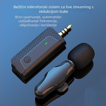 K35Pro lavalier mikrofon, žični za livestream i snimanje, raspon frekvencija 20 Hz–20 kHz, SNR ≥70 dB
