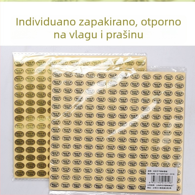 Pravokutna etiketa od premazanog papira s topljivim ljepilom, offset podloga, rotacijsko tiskanje