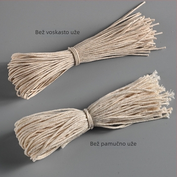 Šnura za oznaku odjeće, ručno vezana voskasta konopac, pamuk, ponovno upotrebljiva, plastična kopča, za odjeću