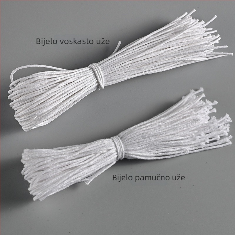 Šnura za oznaku odjeće, ručno vezana voskasta konopac, pamuk, ponovno upotrebljiva, plastična kopča, za odjeću