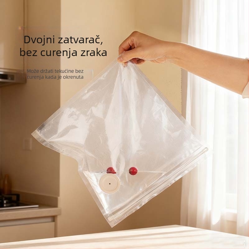 Vakuumska vreća za hranu — PA+PE debeli materijal, tip usisavanja, bez pumpe, kućna vaku vreća za skladištenje (2025)