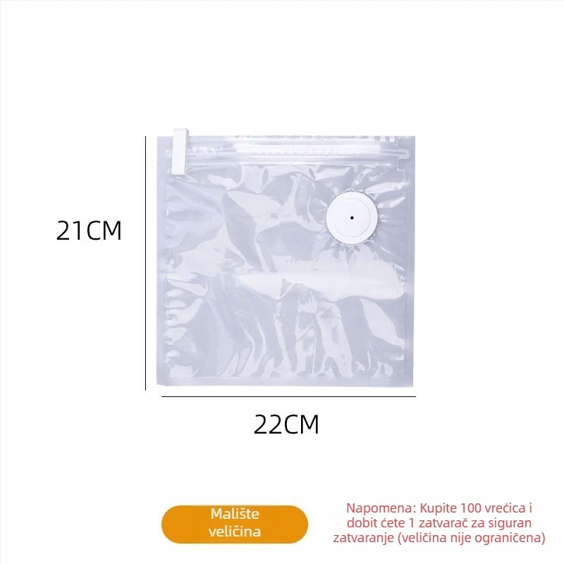Vakuumska vreća za hranu — PA+PE debeli materijal, tip usisavanja, bez pumpe, kućna vaku vreća za skladištenje (2025)