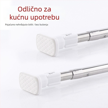 Nerđajući čelični teleskopski štap za kupaonicu, za zavjese i odjeću – bez bušenja
