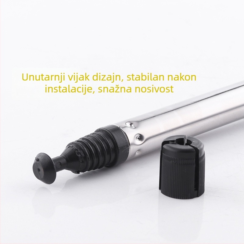 Nerđajući čelični teleskopski štap za kupaonicu, za zavjese i odjeću – bez bušenja