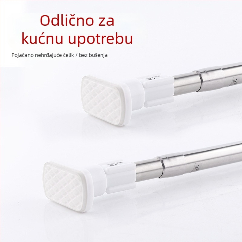 Nerđajući čelični teleskopski štap za kupaonicu, za zavjese i odjeću – bez bušenja