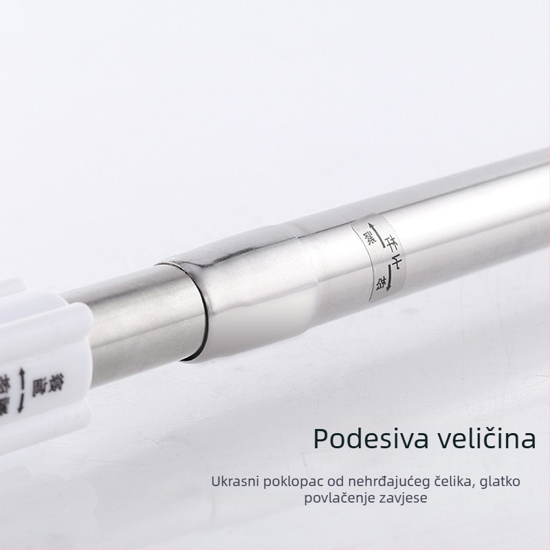 Nerđajući čelični teleskopski štap za kupaonicu, za zavjese i odjeću – bez bušenja