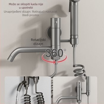 Bakar Mop Pool slavina, dvostruka konstrukcija, otvaranje ključem, završni premaz pečenim premazom, moderan stil