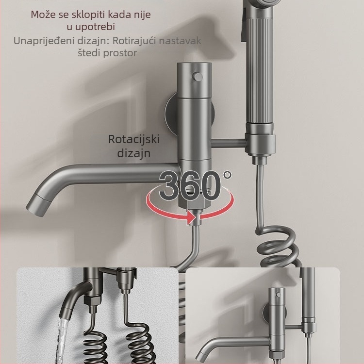 Bakar Mop Pool slavina, dvostruka konstrukcija, otvaranje ključem, završni premaz pečenim premazom, moderan stil