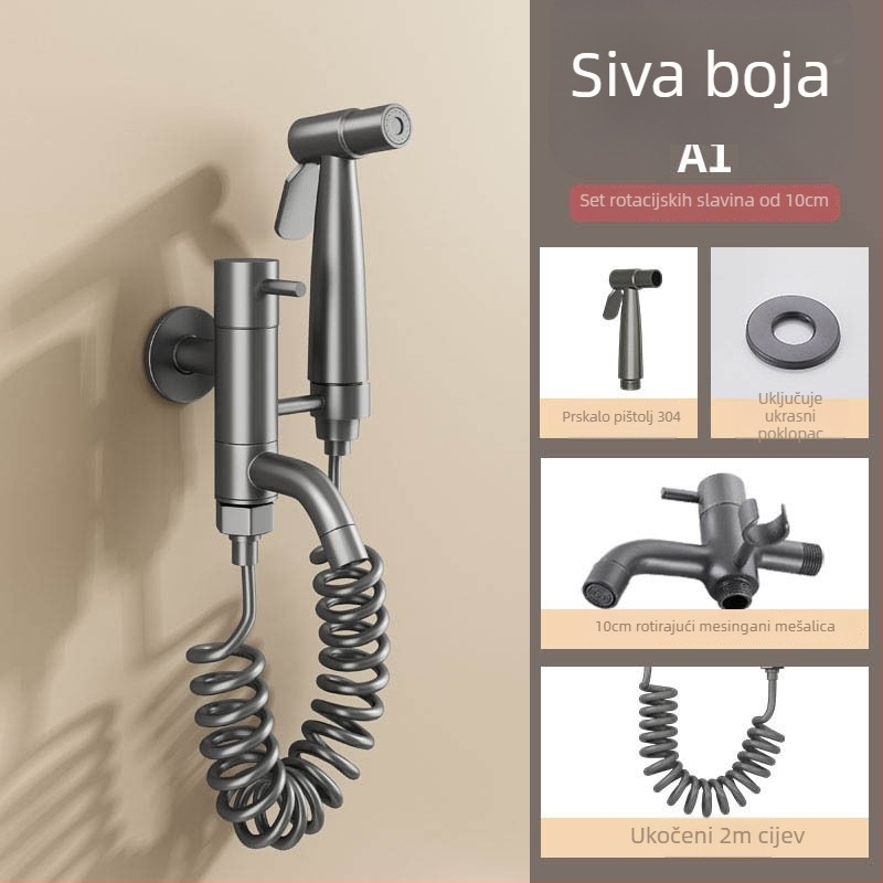 Bakar Mop Pool slavina, dvostruka konstrukcija, otvaranje ključem, završni premaz pečenim premazom, moderan stil