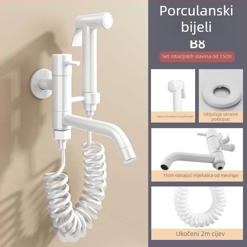 Bakar Mop Pool slavina, dvostruka konstrukcija, otvaranje ključem, završni premaz pečenim premazom, moderan stil
