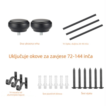 Držač zavjesa od smole, debeli i tih, teleskopska rimska šipka s višestrukim spojem; prilagodljivo od Yijiale (ovlaštena privatna marka)