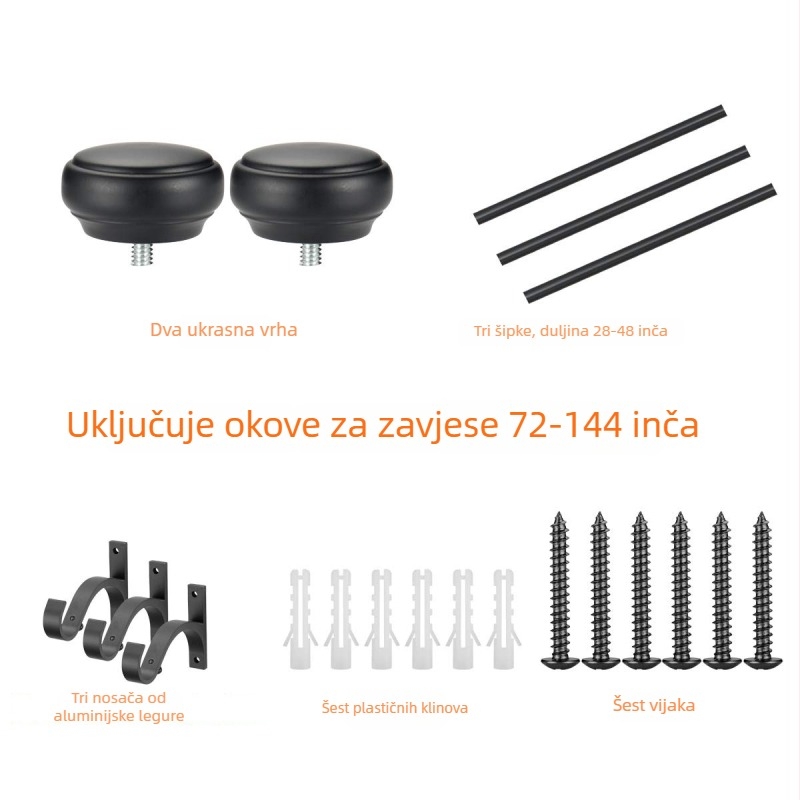 Držač zavjesa od smole, debeli i tih, teleskopska rimska šipka s višestrukim spojem; prilagodljivo od Yijiale (ovlaštena privatna marka)