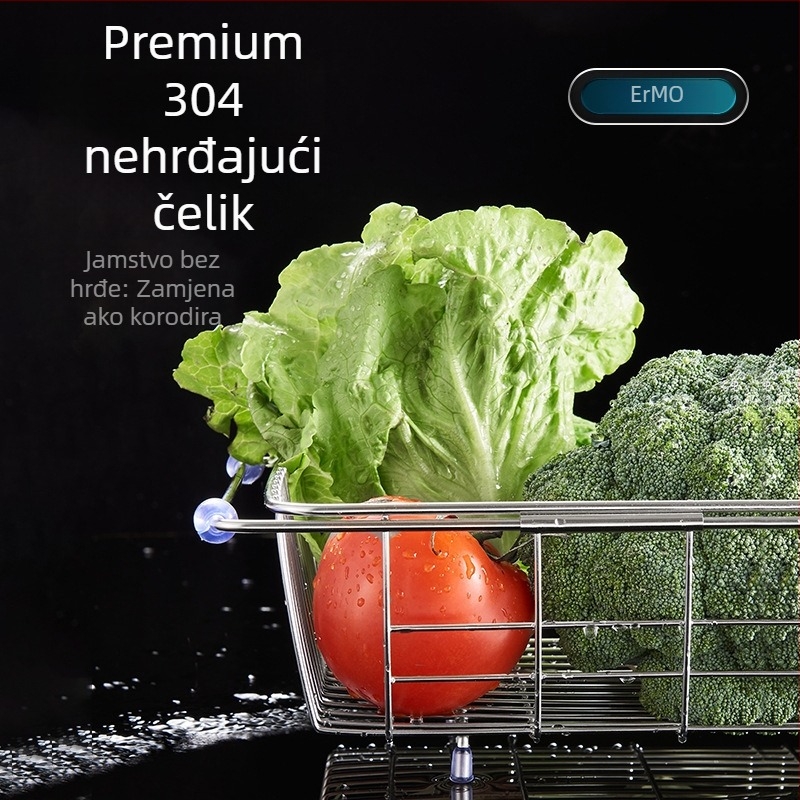 Teleskopska odvodna košara za sudoper – 304 nehrđajući čelik, Podrijetlo: Wenzhou, Težina oko 1 kg, Stil: Svijetli luksuz