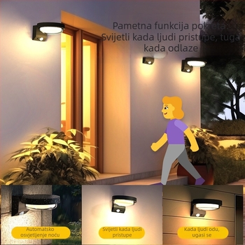 Planetarnog oblika solarna vanjska LED zidna svjetiljka s daljinskim upravljačem — LED 0,86 W, 3,7 V, trajanje rada 6–12 sati, Model XLTD-6106